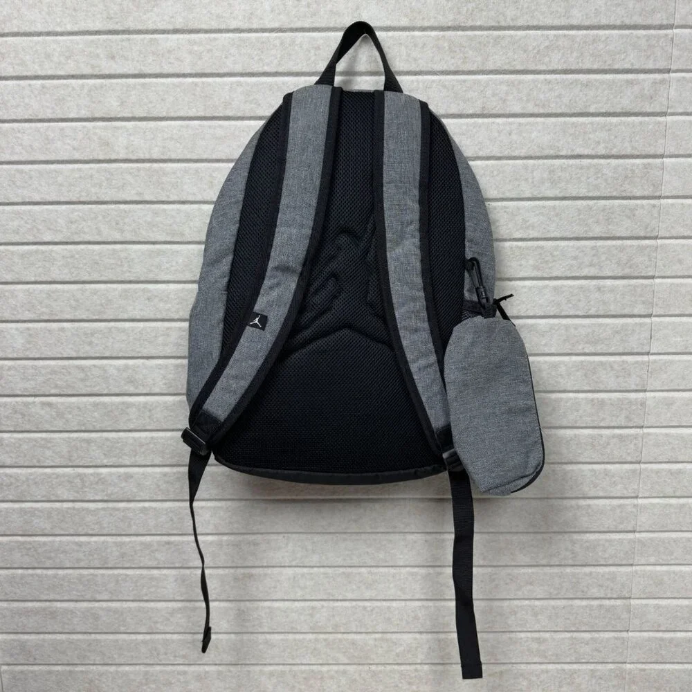 Air Jordan Backpack Adjustable Straps Detachable Pencil Pouch Gray Red